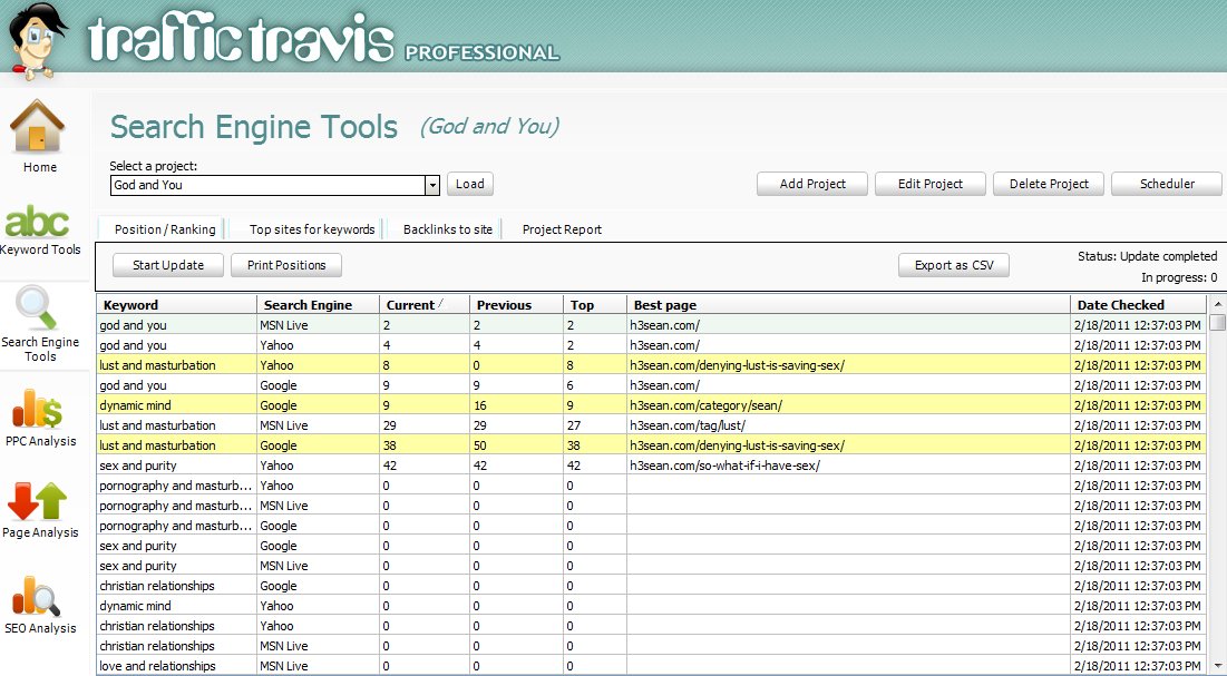 Traffic Travis Position Search Engine tool