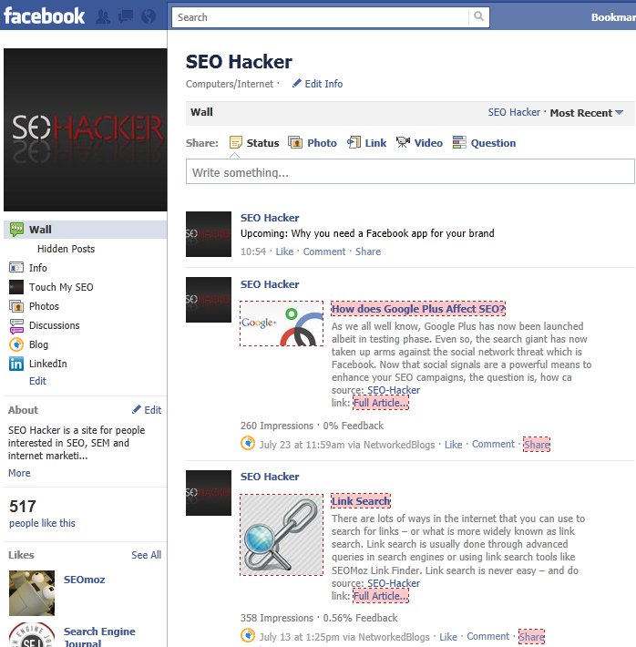 SEO Hacker Facebook Page