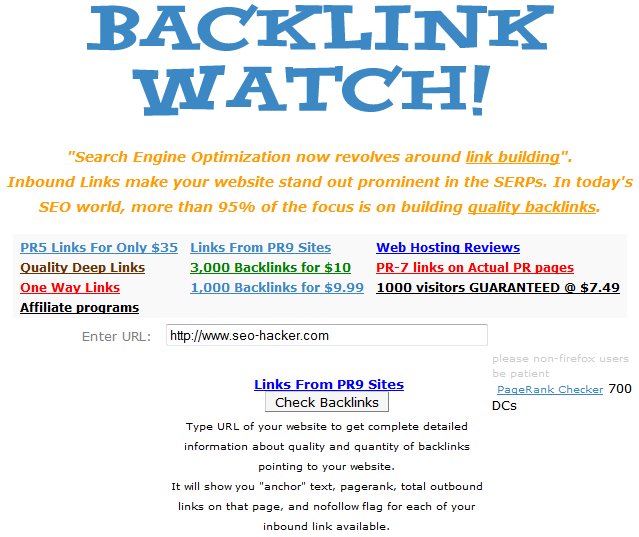Backlinkwatch