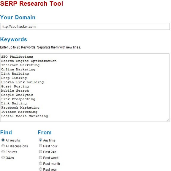 SERP research tool
