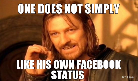 Like your own Facebook status