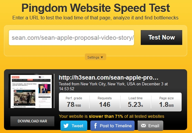 God and You Pingdom Speed Test after