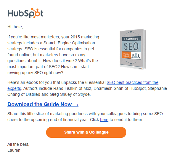 HubSpot Email Content