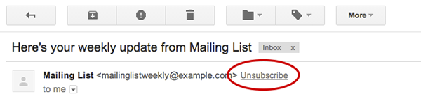 Unsubscribe Google Feature