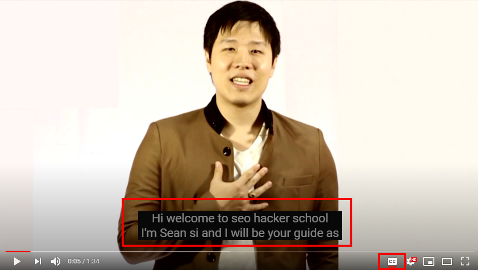 Youtube video subtitle screenshot
