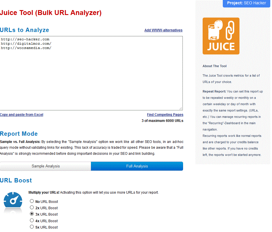 bulk url analyzer (juice tool) 1