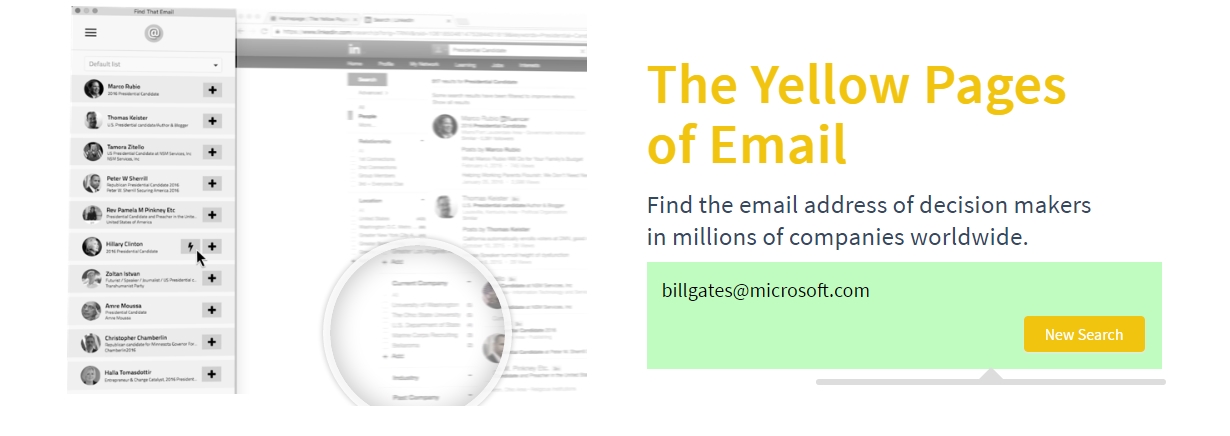 find that email landing page