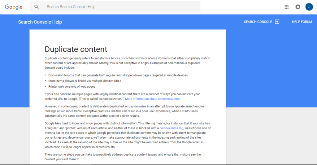 Google's rules on duplicate content