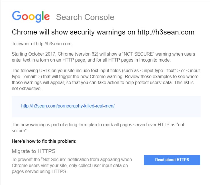 google says switch to https or lose
