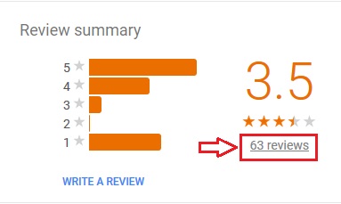 Google maps review summary button