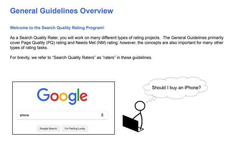 Google Quality Raters Guidelines