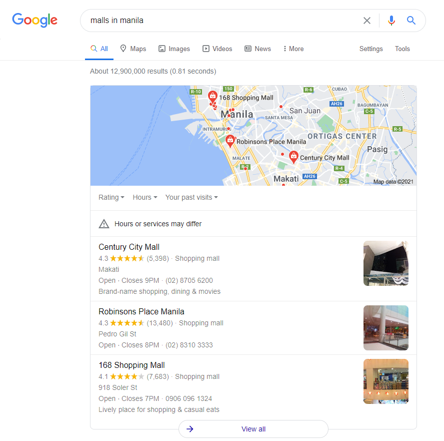 google map pack sample
