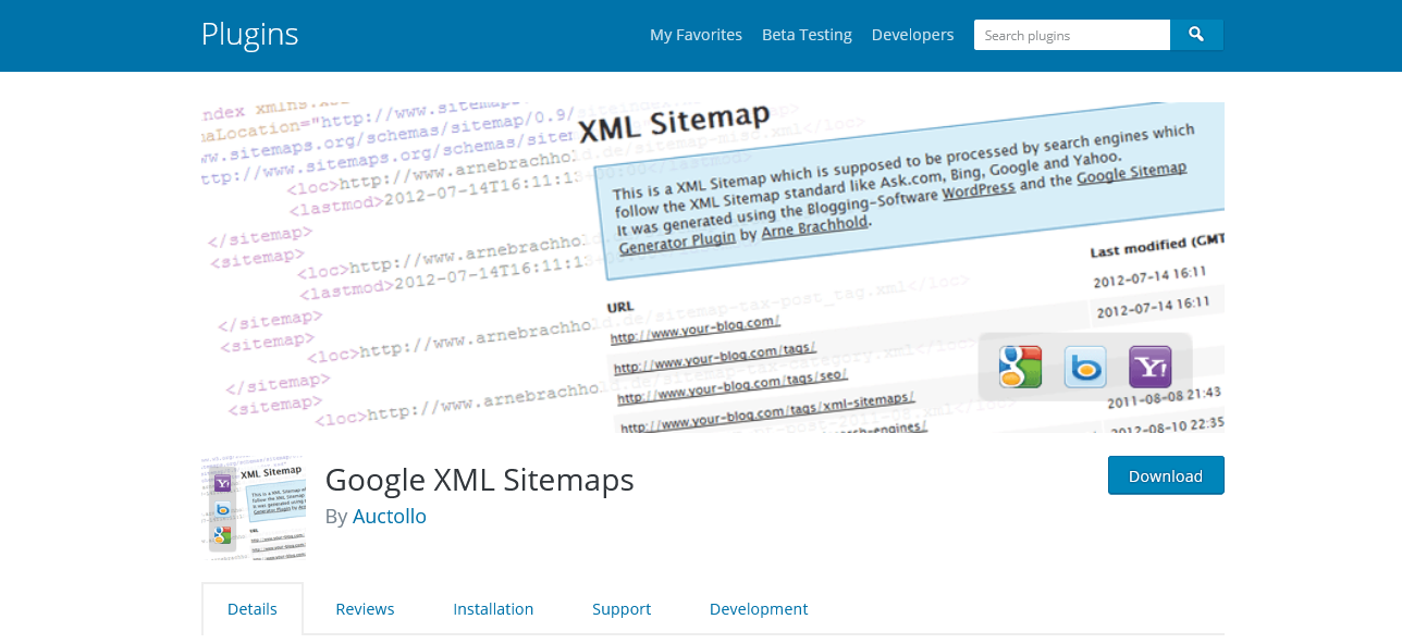 Google XML Sitemap Plugin Screenshot