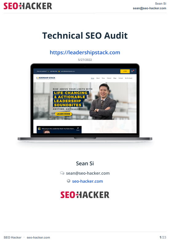 Leadership Stack SEO audit results PDF