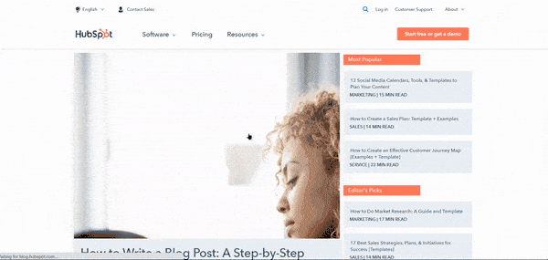 HubSpot Blog dynamic website