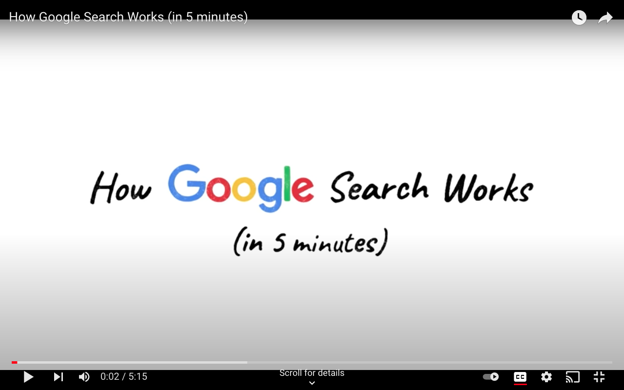thumbnail screenshot of Google's YouTube video