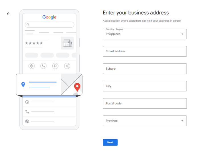 Ajouter une adresse professionnelle au profil Google My Business