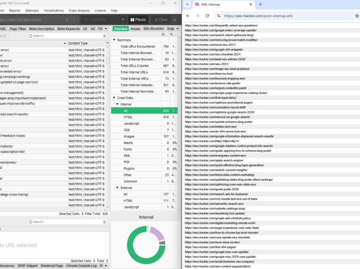 ScreamingFrog Crawl et Sitemap.xml Fichier