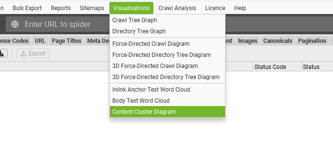 Fonctionnalité de visualisation du cluster de contenu