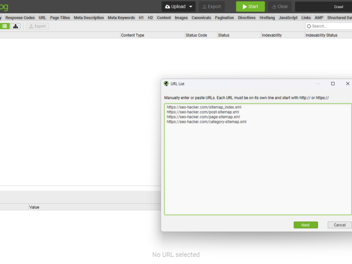 Exporter plusieurs sitemaps de ScreamingFrog