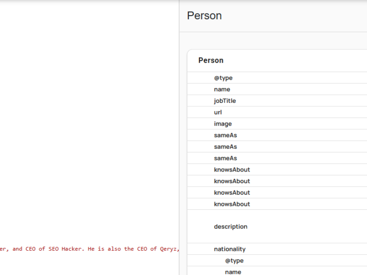 validating person schema markup