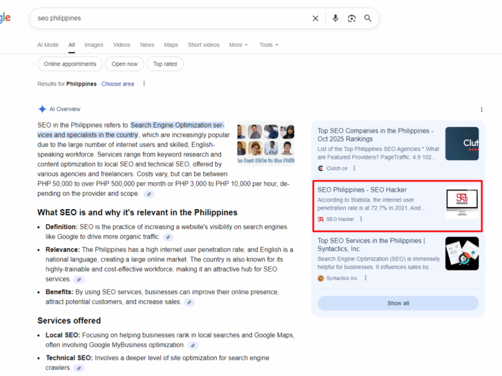 example of AI Overview citation