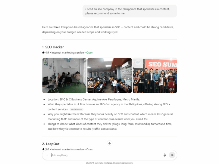 example of follow up question on ChatGPT 1