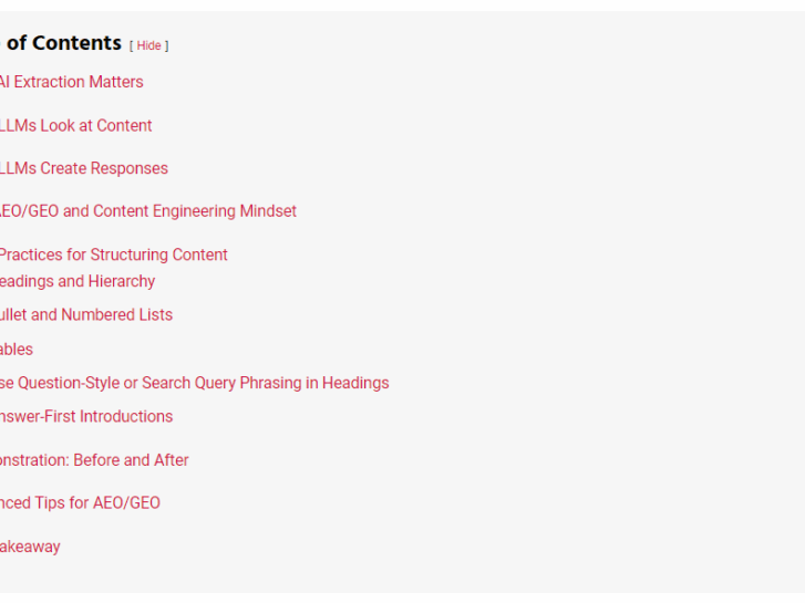 using headers to structure content