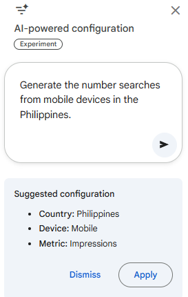 ai configuration prompt on google search console