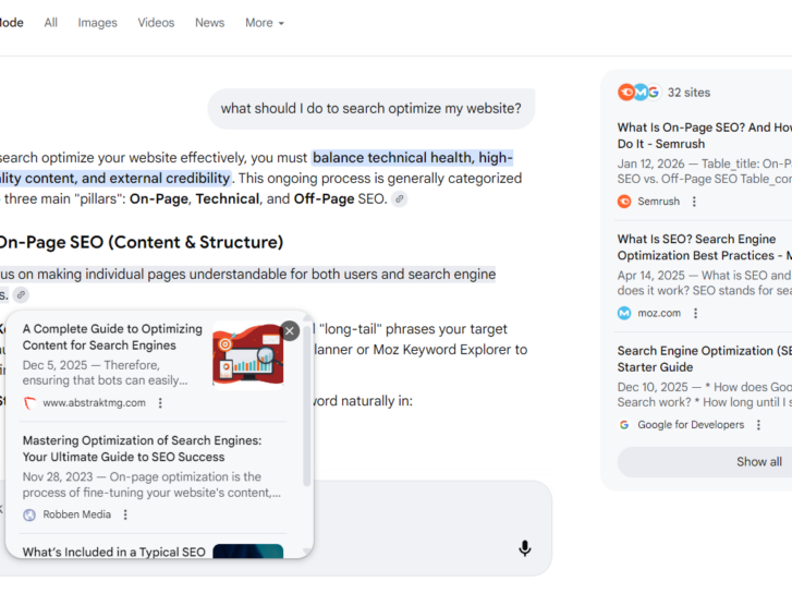 examples of cited businesses in google ai mode