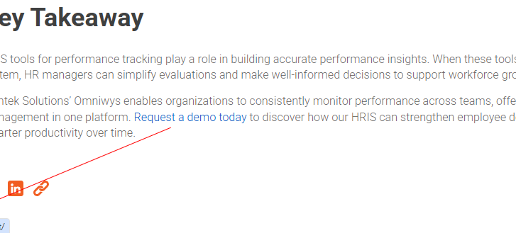 example of navigational content and link