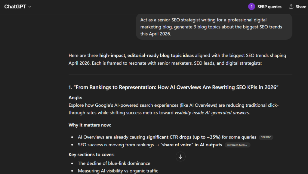 ChatGPT's GPT-5.3 example answer